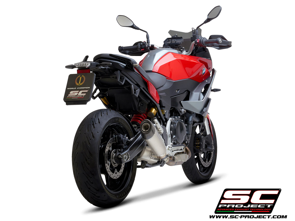 BMW F 900 XR (2025-2026) Conic muffler, Titanium, with carbon fibre end cap