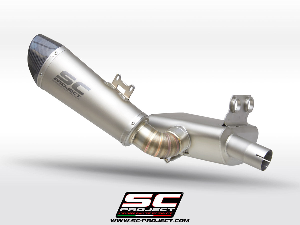 BMW F 900 XR (2025-2026) Conic muffler, Titanium, with carbon fibre end cap