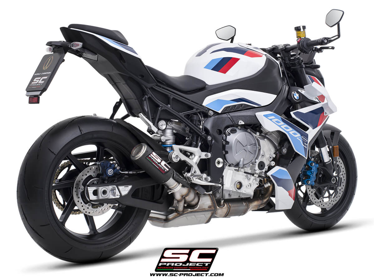 BMW M 1000 R (2025-2026) CR-T carbon fibre exhaust, with stoneguard grid