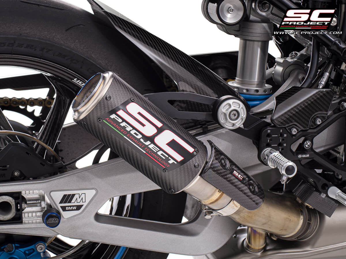 BMW M 1000 RR (2020-2024) CR-T carbon exhaust, with stoneguard grid