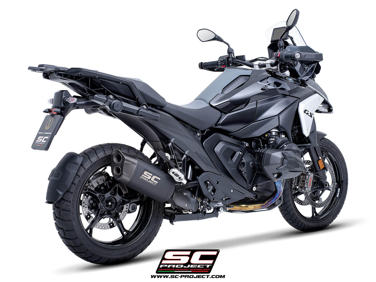 BMW R 1300 GS (2023-2026) Adventure-R titanium exhaust, matt black, compatible with original side-cases