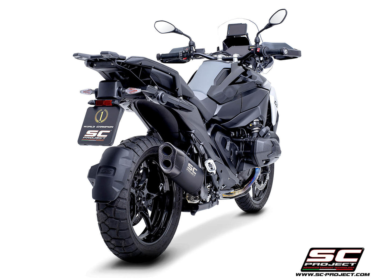 BMW R 1300 GS (2023-2026) Adventure-R titanium exhaust, matt black, compatible with original side-cases