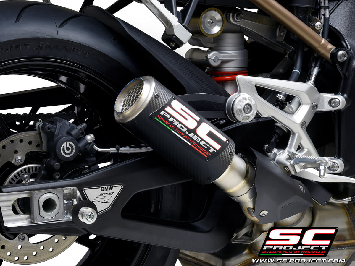 BMW S 1000 R (2025-2026) GP70-R Muffler, with Titanium end cap CR-T Muffler, with Titanium mesh on exit muffler