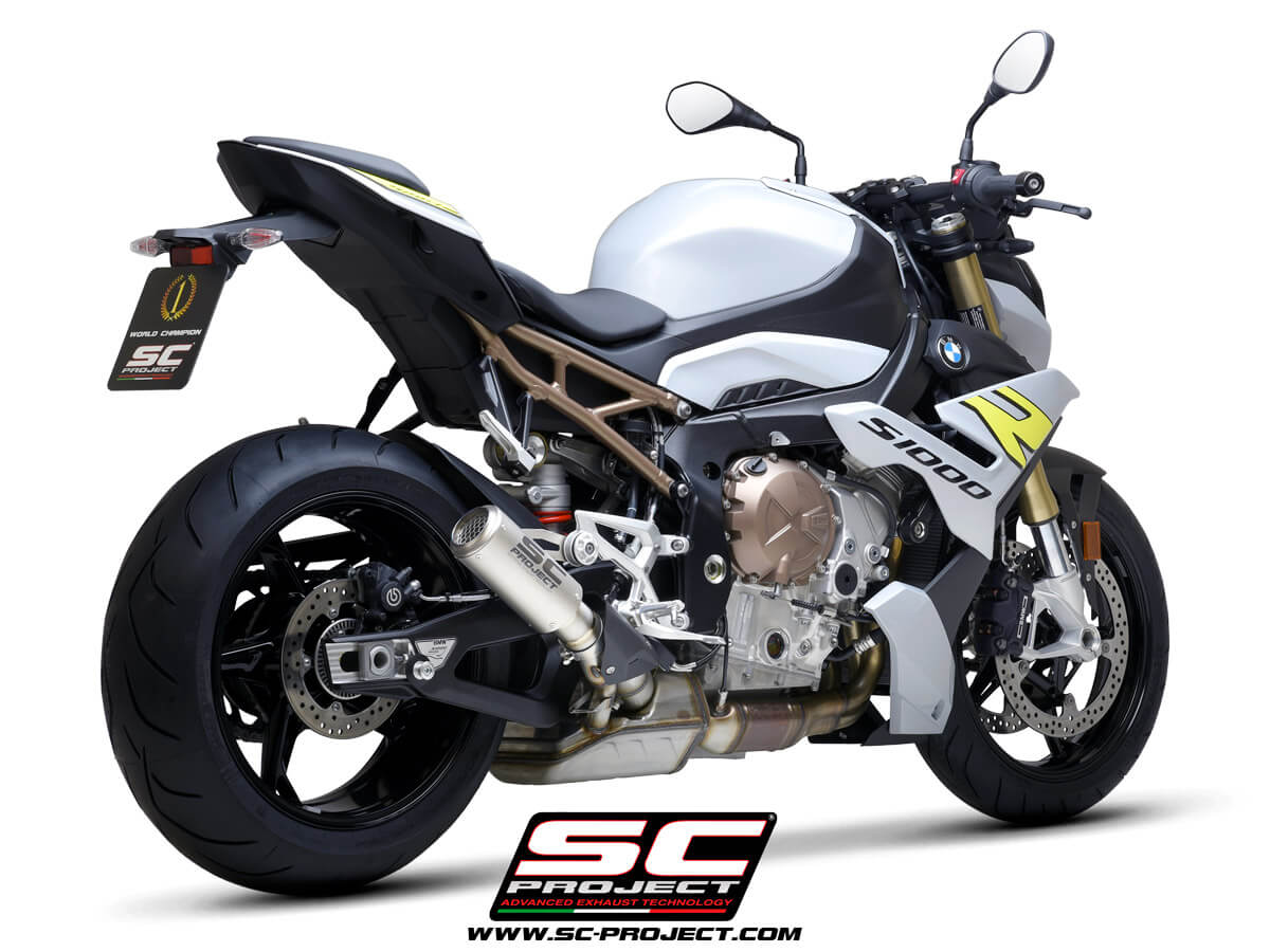 BMW S 1000 R (2025-2026) GP70-R Muffler, with Titanium end cap CR-T Muffler, with Titanium mesh on exit muffler