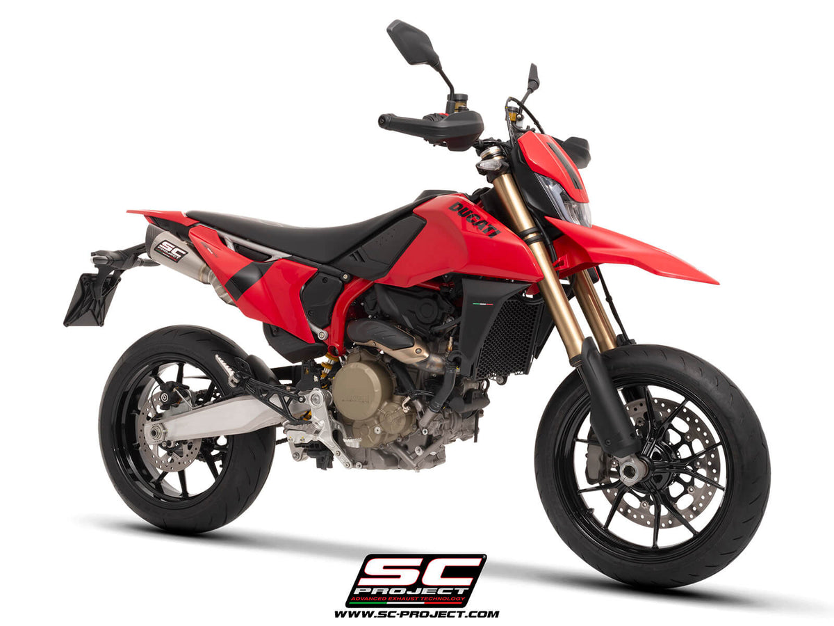 DUCATI HYPERMOTARD 698 MONO - RVE (2024-2026) Dual undertail S1 titanium exhaust, with stoneguard grid