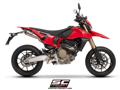 DUCATI HYPERMOTARD 698 MONO - RVE (2024-2026) Dual undertail S1 titanium exhaust, with stoneguard grid