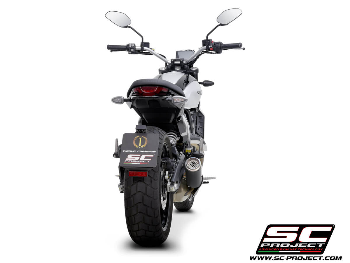 DUCATI SCRAMBLER 800 (2025-2026) CR-T carbon exhaust, with stoneguard grid