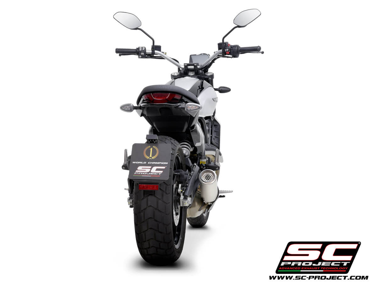 DUCATI SCRAMBLER 800 (2023) CR-T titanium exhaust, with stoneguard grid
