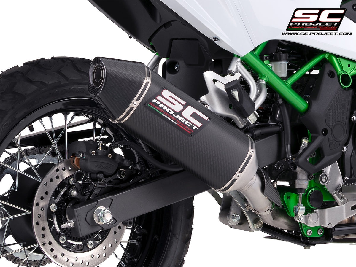 KAWASAKI KLE500 (2026) MX carbon fibre exhaust (dual positions mounting*)