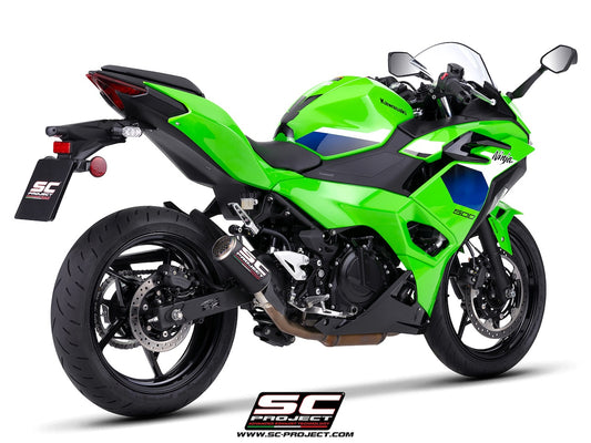 KAWASAKI NINJA 500 (2024 - 2026) CR-T carbon fibre exhaust, with stoneguard grid