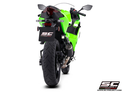 KAWASAKI NINJA 500 (2024 - 2026) CR-T carbon fibre exhaust, with stoneguard grid