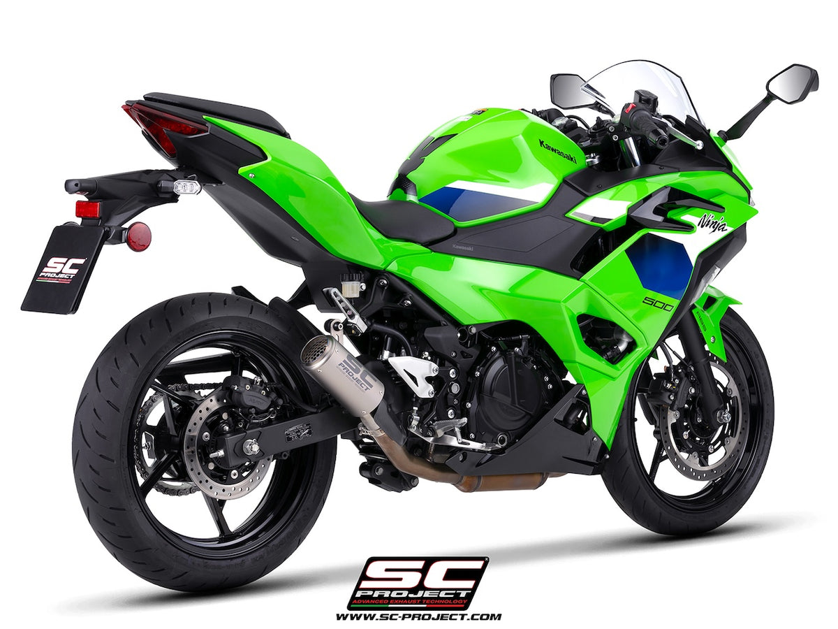 KAWASAKI NINJA 500 (2024 - 2026) CR-T titanium exhaust, with stoneguard grid