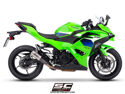 KAWASAKI NINJA 500 (2024 - 2026) CR-T titanium exhaust, with stoneguard grid