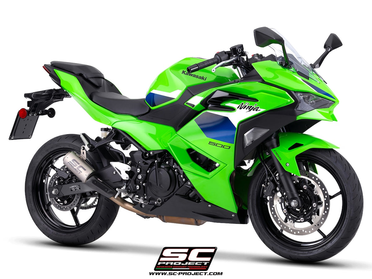 KAWASAKI NINJA 500 (2024 - 2026) CR-T titanium exhaust, with stoneguard grid