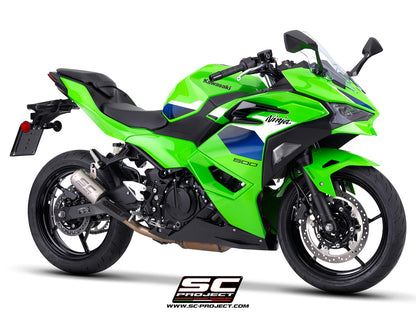 KAWASAKI NINJA 500 (2024 - 2026) CR-T titanium exhaust, with stoneguard grid