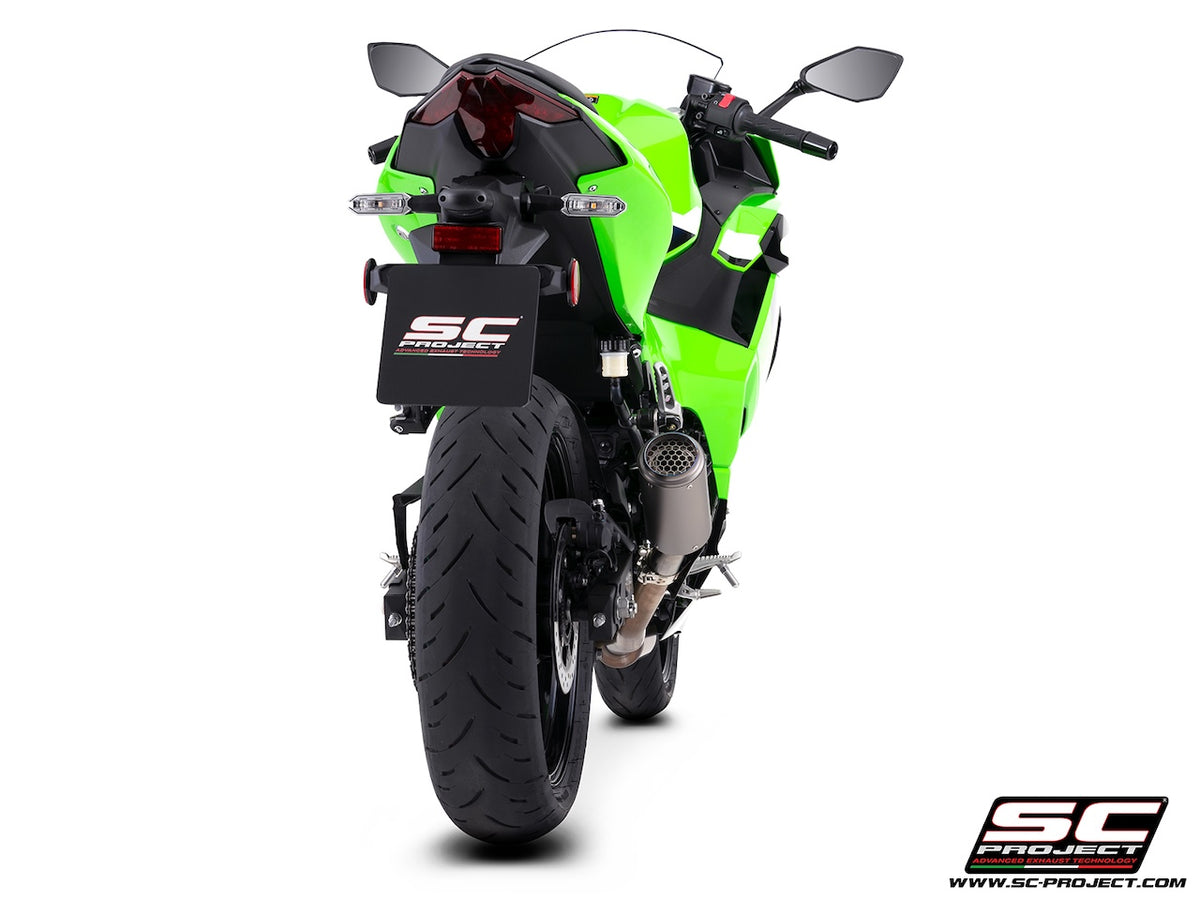KAWASAKI NINJA 500 (2024 - 2026) CR-T titanium exhaust, with stoneguard grid