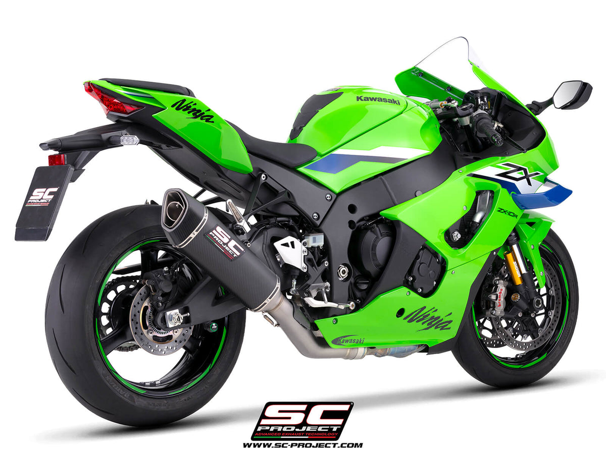 KAWASAKI NINJA ZX-10R - RR (2026) SC1-R carbon fibre exhaust, with de-cat link pipe, 350 mm