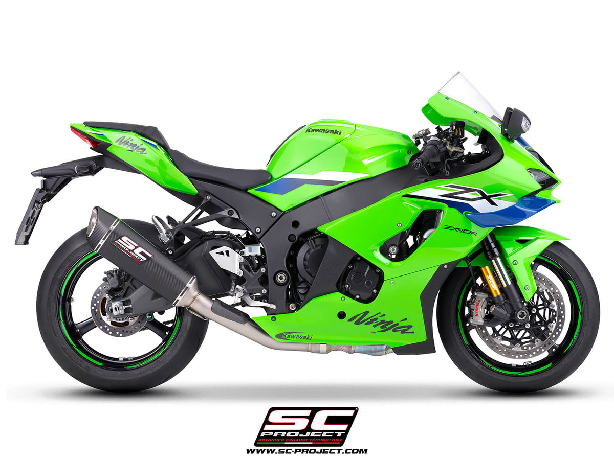 KAWASAKI NINJA ZX-10R - RR (2026) SC1-R carbon fibre exhaust, with de-cat link pipe, 350 mm