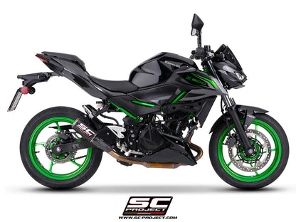 KAWASAKI Z500 (2024 - 2026) CR-T carbon fibre exhaust, with stoneguard grid