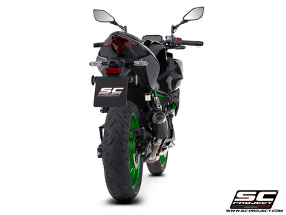 KAWASAKI Z500 (2024 - 2026) CR-T carbon fibre exhaust, with stoneguard grid