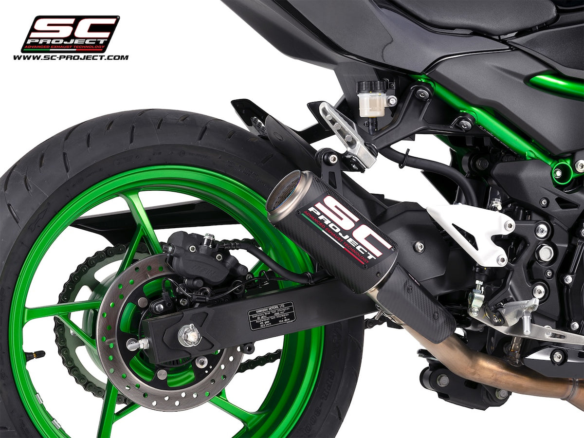 KAWASAKI Z500 (2024 - 2026) CR-T carbon fibre exhaust, with stoneguard grid