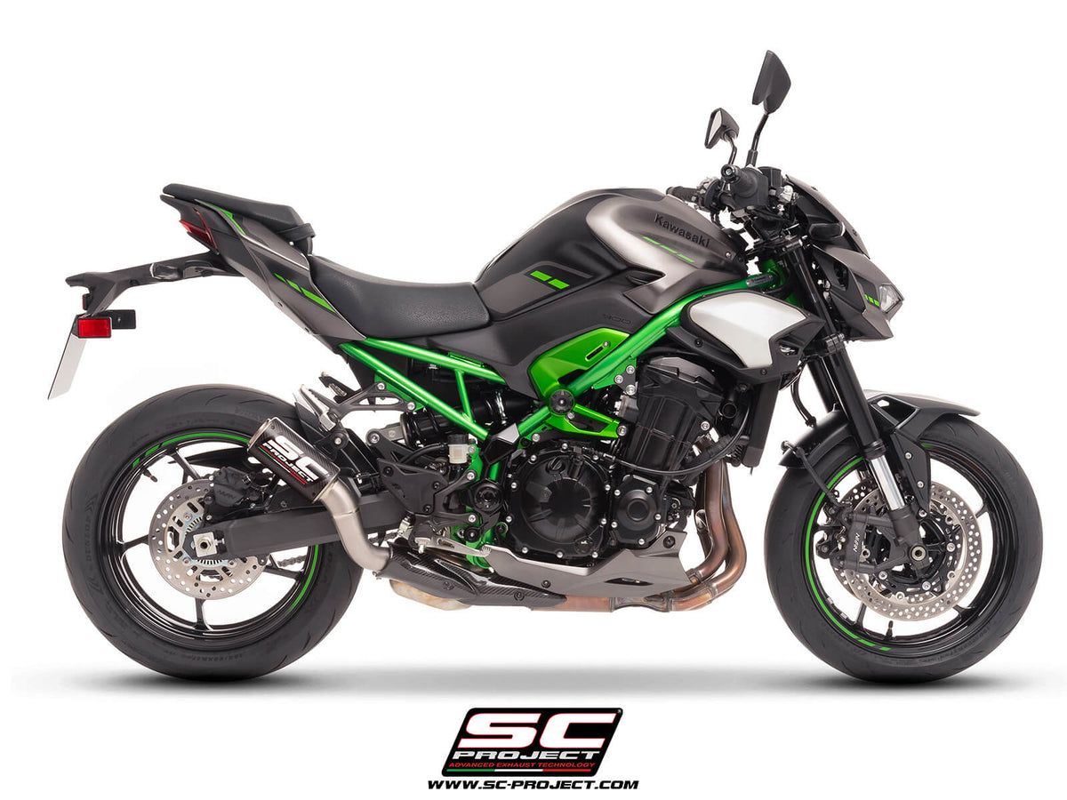 KAWASAKI Z900 (2025-2026) CR-T carbon exhaust, with stoneguard grid