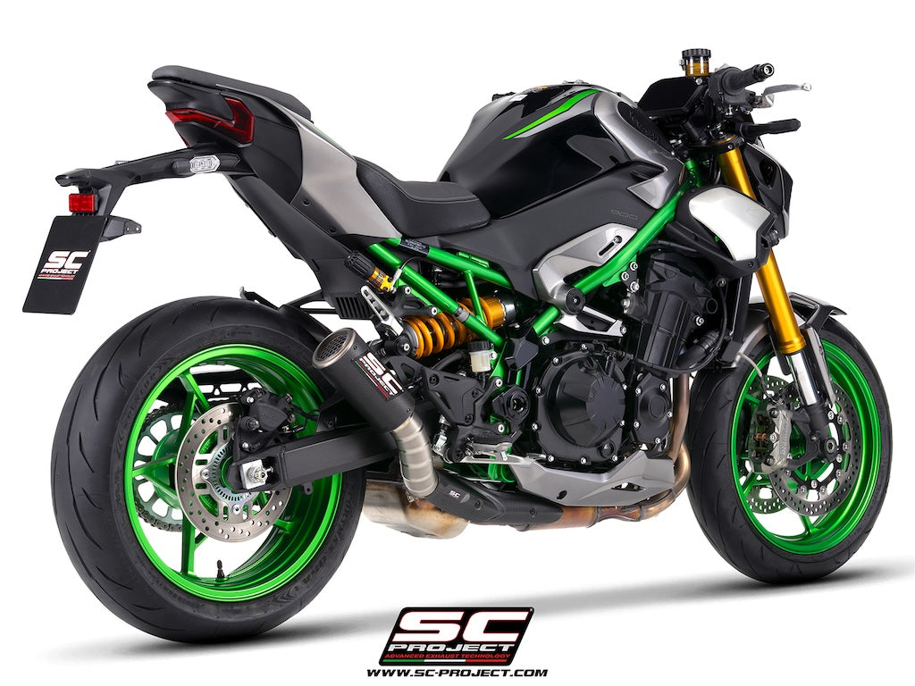 KAWASAKI Z900 - Z900 A2 (2025 - 2026) CR-T M2 Ti-Carbon, carbon/titanium fibre exhaust, with stoneguard grid