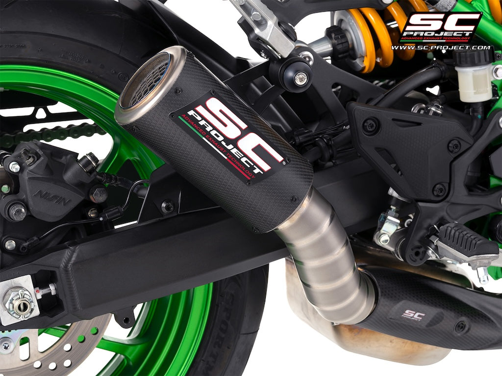 KAWASAKI Z900 - Z900 A2 (2025 - 2026) CR-T M2 Ti-Carbon, carbon/titanium fibre exhaust, with stoneguard grid