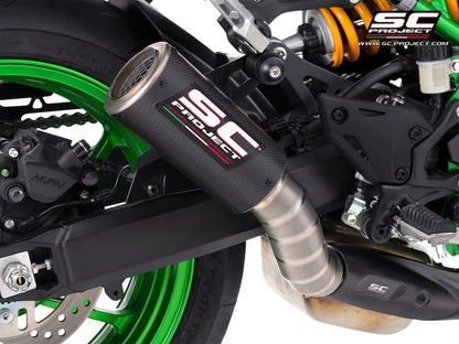 KAWASAKI Z900 - Z900 A2 (2025 - 2026) CR-T M2 Ti-Carbon, carbon/titanium fibre exhaust, with stoneguard grid