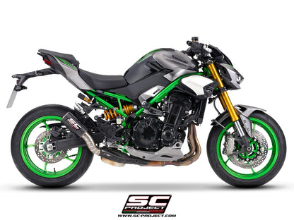 KAWASAKI Z900 - Z900 A2 (2025 - 2026) CR-T M2 Ti-Carbon, carbon/titanium fibre exhaust, with stoneguard grid