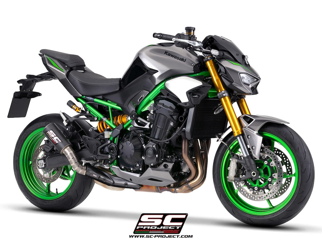 KAWASAKI Z900 - Z900 A2 (2025 - 2026) CR-T M2 Ti-Carbon, carbon/titanium fibre exhaust, with stoneguard grid