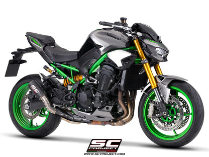 KAWASAKI Z900 - Z900 A2 (2025 - 2026) CR-T M2 Ti-Carbon, carbon/titanium fibre exhaust, with stoneguard grid