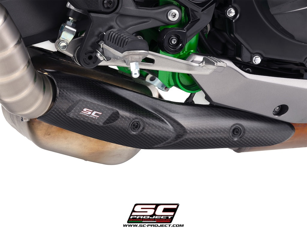 KAWASAKI Z900 - Z900 A2 (2025 - 2026) CR-T M2 Ti-Carbon, carbon/titanium fibre exhaust, with stoneguard grid