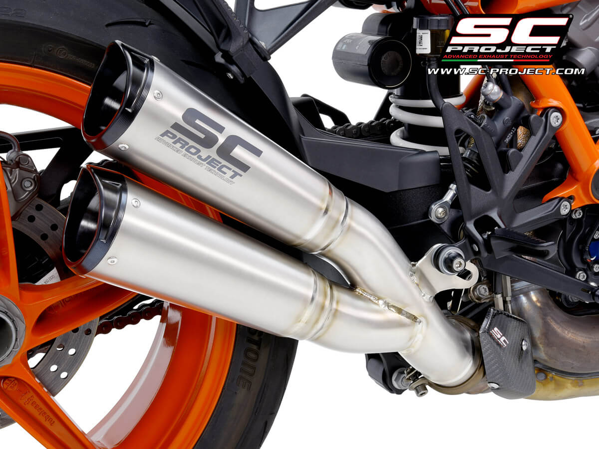 KTM 1290 SUPER DUKE R (2020) - EURO 4 Twin S1-CNC titanium exhaust, with CNC machined end cap