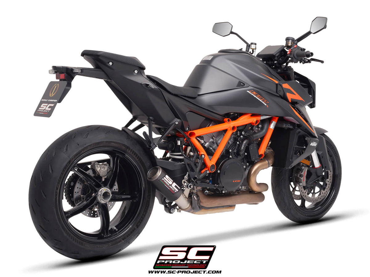 KTM 1390 SUPER DUKE R (2024-2026) CR-T carbon exhaust, with stoneguard grid