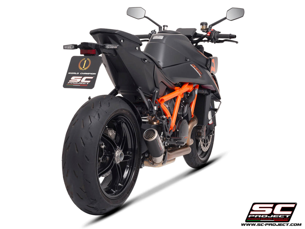 KTM 1390 SUPER DUKE R (2024-2026) CR-T carbon exhaust, with stoneguard grid