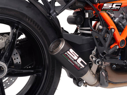 KTM 1390 SUPER DUKE R (2024-2026) CR-T carbon exhaust, with stoneguard grid
