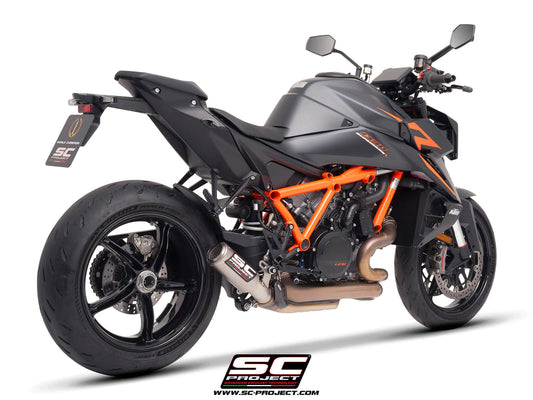 KTM 1390 SUPER DUKE R (2024-2026) CR-T titanium exhaust, with stoneguard grid