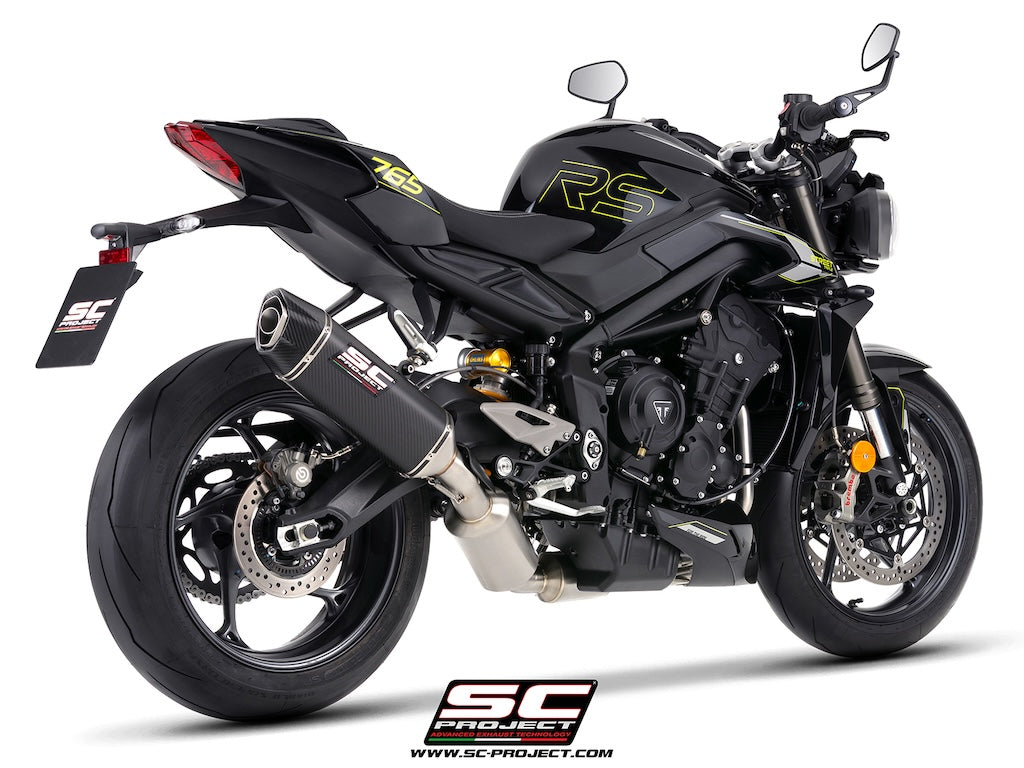 STREET TRIPLE 765 R - RS - R A2 (2024 - 2026) - EURO 5+ 3-1 stainless steel full exhaust system, with SC1-X carbon fibre exhaust