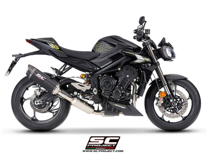 STREET TRIPLE 765 R - RS - R A2 (2024 - 2026) - EURO 5+ 3-1 stainless steel full exhaust system, with SC1-X carbon fibre exhaust