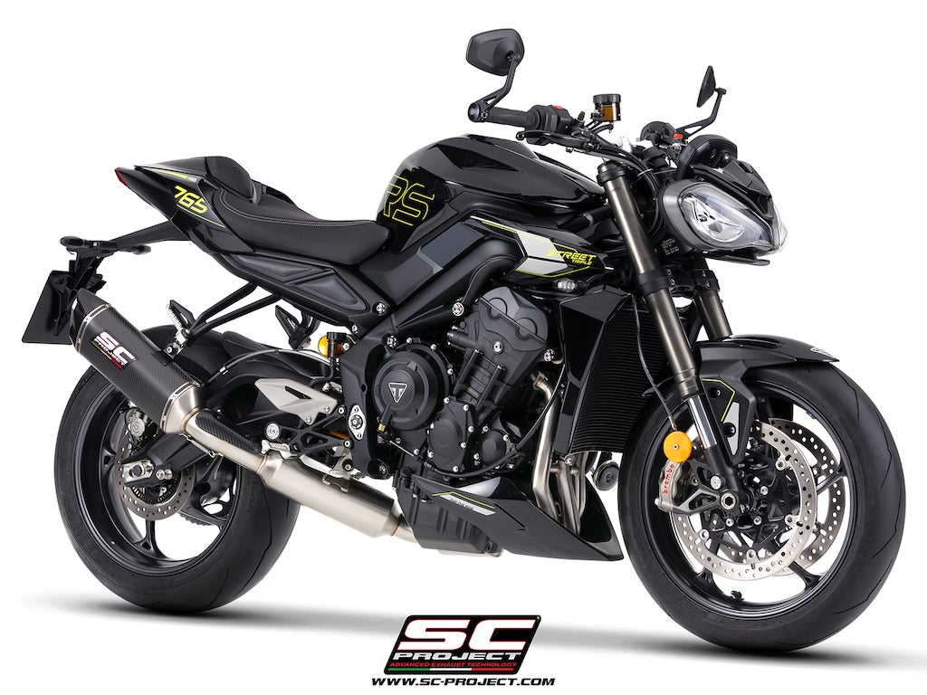 STREET TRIPLE 765 R - RS - R A2 (2024 - 2026) - EURO 5+ 3-1 stainless steel full exhaust system, with SC1-X carbon fibre exhaust