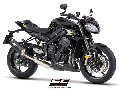 STREET TRIPLE 765 R - RS - R A2 (2024 - 2026) - EURO 5+ 3-1 stainless steel full exhaust system, with SC1-X carbon fibre exhaust