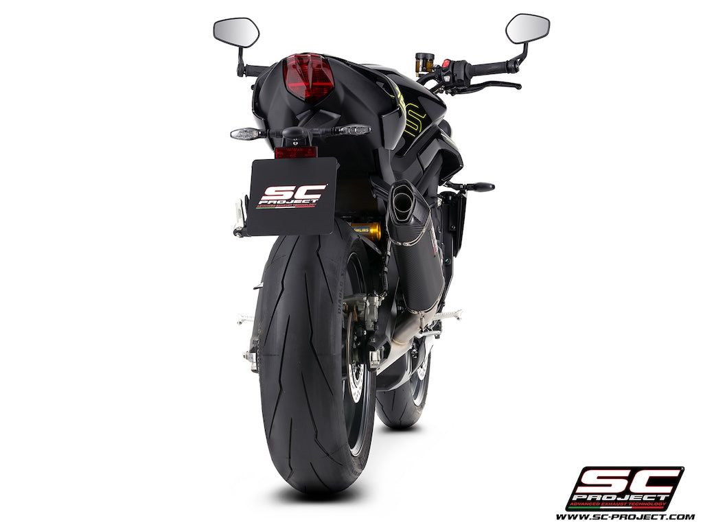STREET TRIPLE 765 R - RS - R A2 (2024 - 2026) - EURO 5+ 3-1 stainless steel full exhaust system, with SC1-X carbon fibre exhaust
