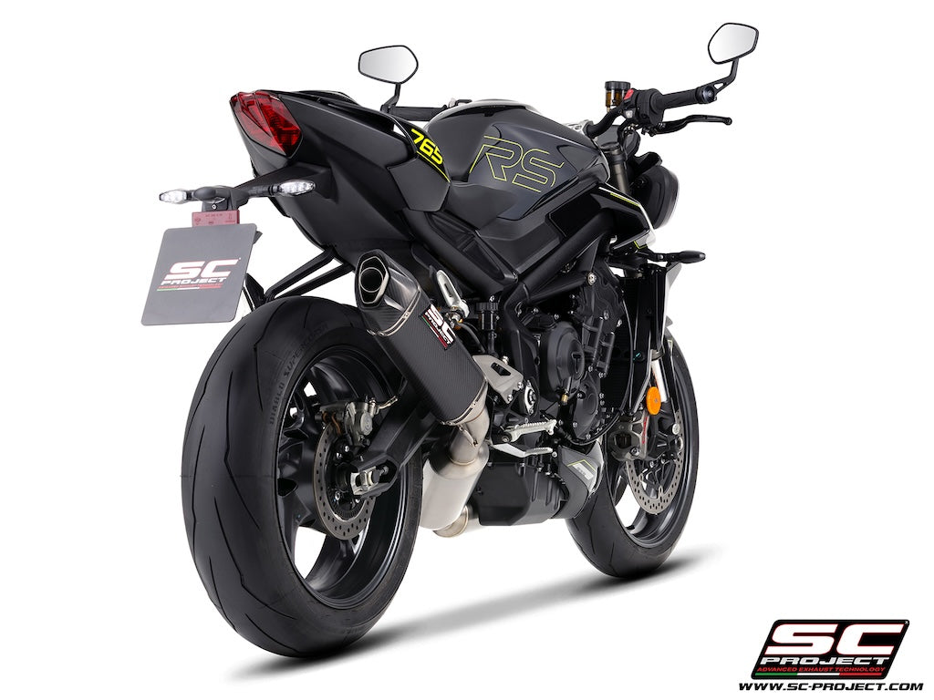 STREET TRIPLE 765 R - RS - R A2 (2024 - 2026) - EURO 5+ 3-1 stainless steel full exhaust system, with SC1-X carbon fibre exhaust