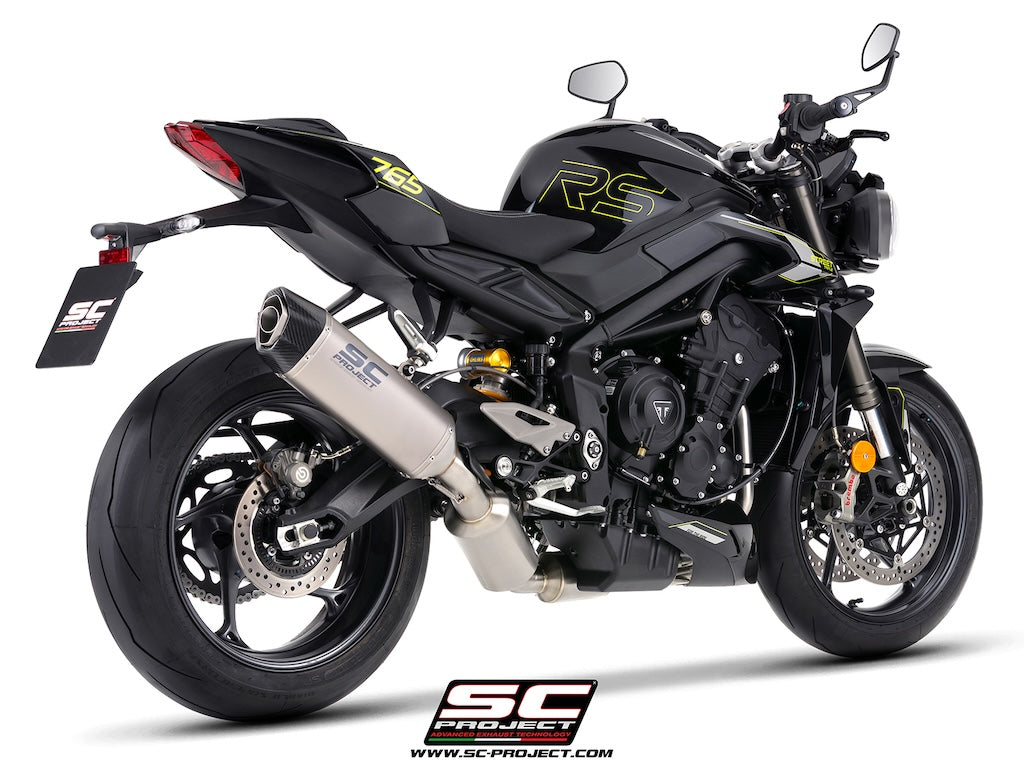STREET TRIPLE 765 R - RS - R A2 (2024 - 2026) - EURO 5+ 3-1 stainless steel full exhaust system, with SC1-X titanium exhaust