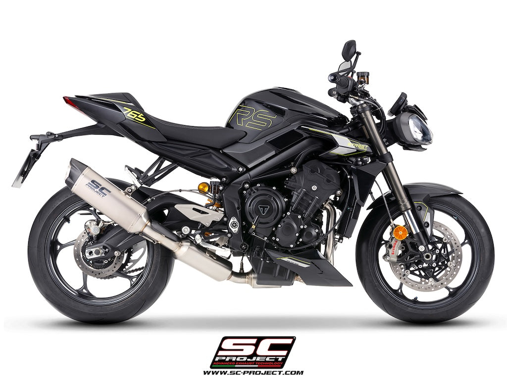 STREET TRIPLE 765 R - RS - R A2 (2024 - 2026) - EURO 5+ 3-1 stainless steel full exhaust system, with SC1-X titanium exhaust