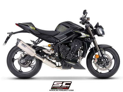 STREET TRIPLE 765 R - RS - R A2 (2024 - 2026) - EURO 5+ 3-1 stainless steel full exhaust system, with SC1-X titanium exhaust