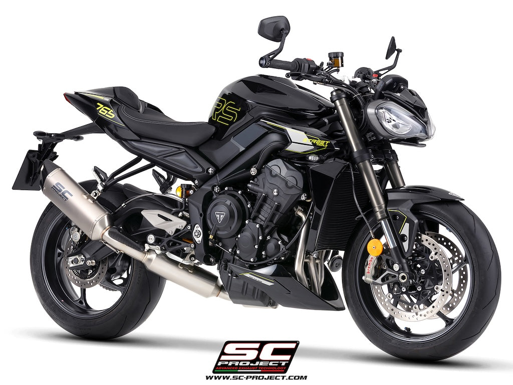 STREET TRIPLE 765 R - RS - R A2 (2024 - 2026) - EURO 5+ 3-1 stainless steel full exhaust system, with SC1-X titanium exhaust