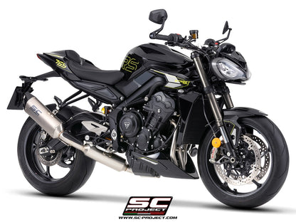 STREET TRIPLE 765 R - RS - R A2 (2024 - 2026) - EURO 5+ 3-1 stainless steel full exhaust system, with SC1-X titanium exhaust