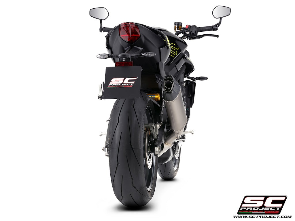 STREET TRIPLE 765 R - RS - R A2 (2024 - 2026) - EURO 5+ 3-1 stainless steel full exhaust system, with SC1-X titanium exhaust